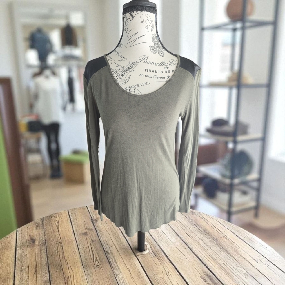 Zara Olive Long Sleeve Blouse